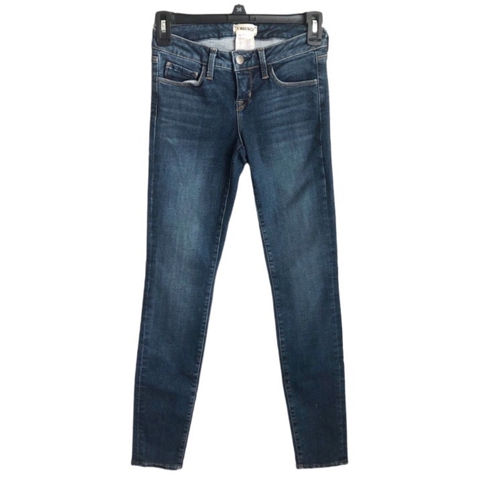 L'AGENCE Chantal Low Rise Skinny Jeans in Dark Vintage 24 - Picture 2 of 8